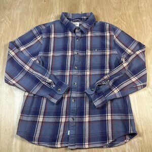 Marine Layer Mens 100% Cotton Thick Long Sleeve Button Up Plaid Flannel Shirt L